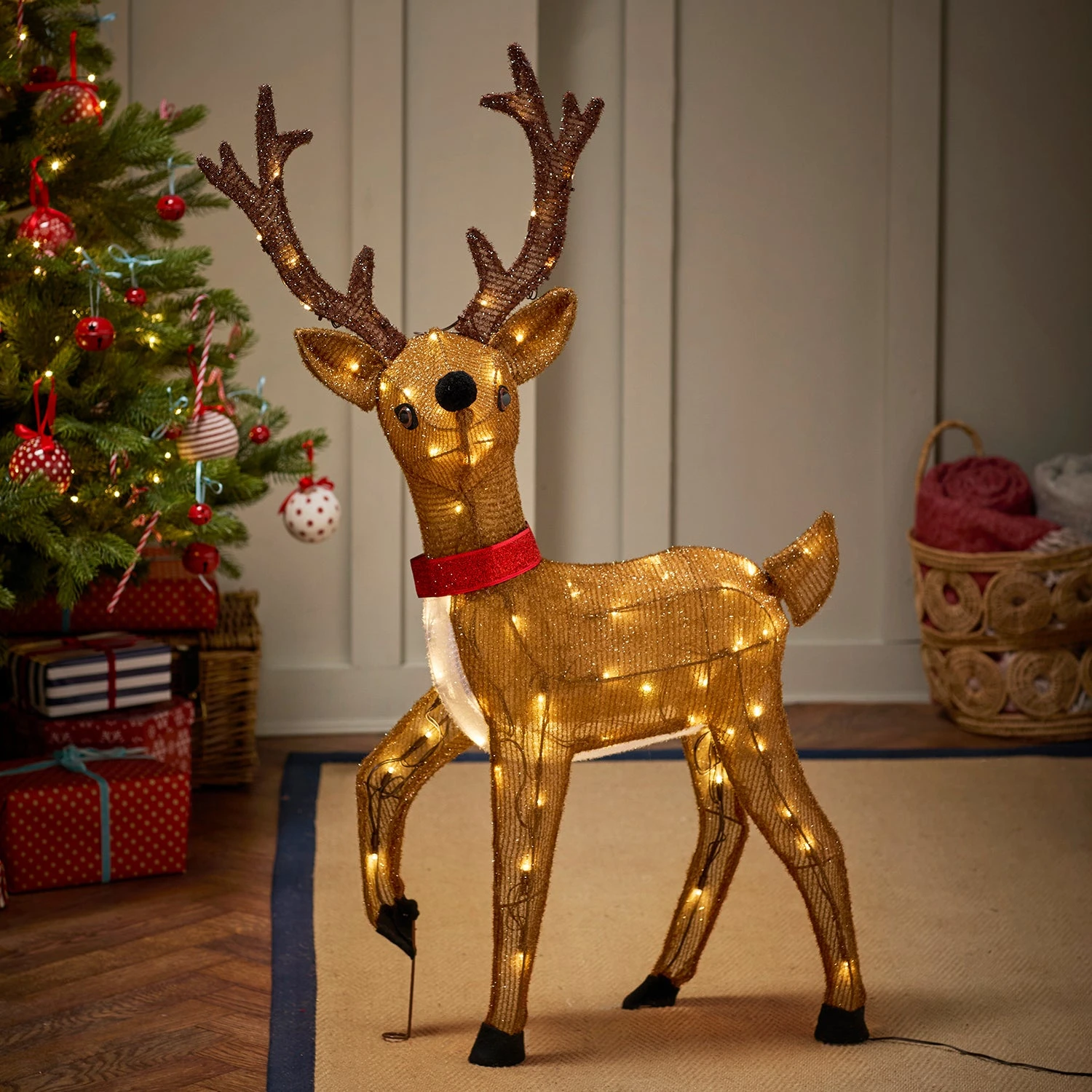 Renne Lumineux, Figurine De Noël à Piles 2 Renne Lumineux, Figurine De Noël à Piles – Image 2