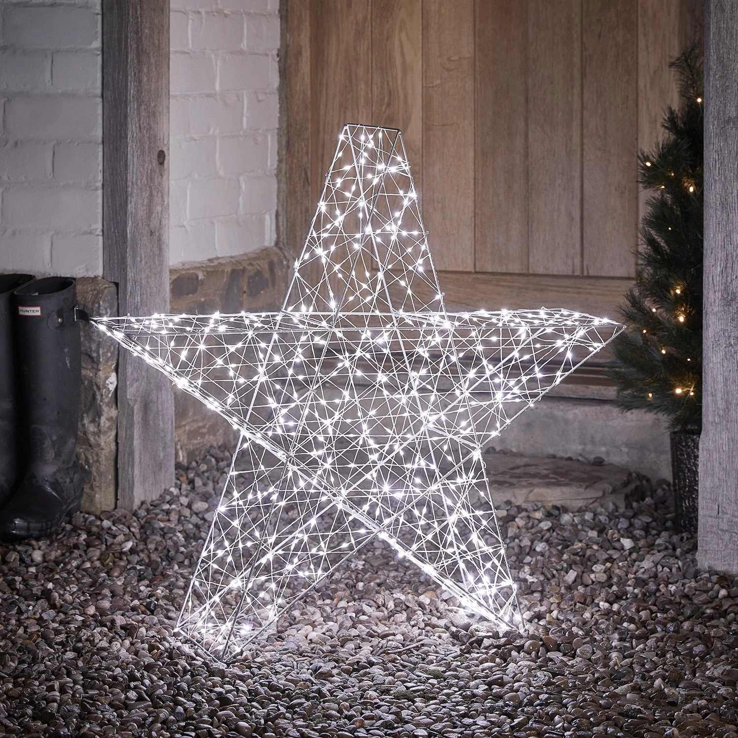 Grande Étoile Lumineuse Extérieure à LED Bicolore De 82 Cm 1 Grande Étoile Lumineuse Extérieure à LED Bicolore De 82 Cm