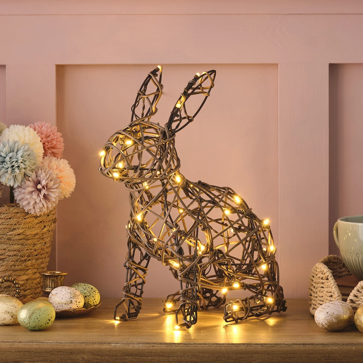 Lapin Lumineux En Rotin De 33 Cm, à Piles 2 Lapin Lumineux En Rotin De 33 Cm, à Piles – Image 2