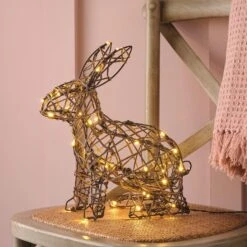 Lapin Lumineux En Rotin De 33 Cm, à Piles 12 Lapin Lumineux En Rotin De 33 Cm, à Piles -Éclairage Domestique XX25001 lapin lumineux en rotin de 33 cm a piles 3