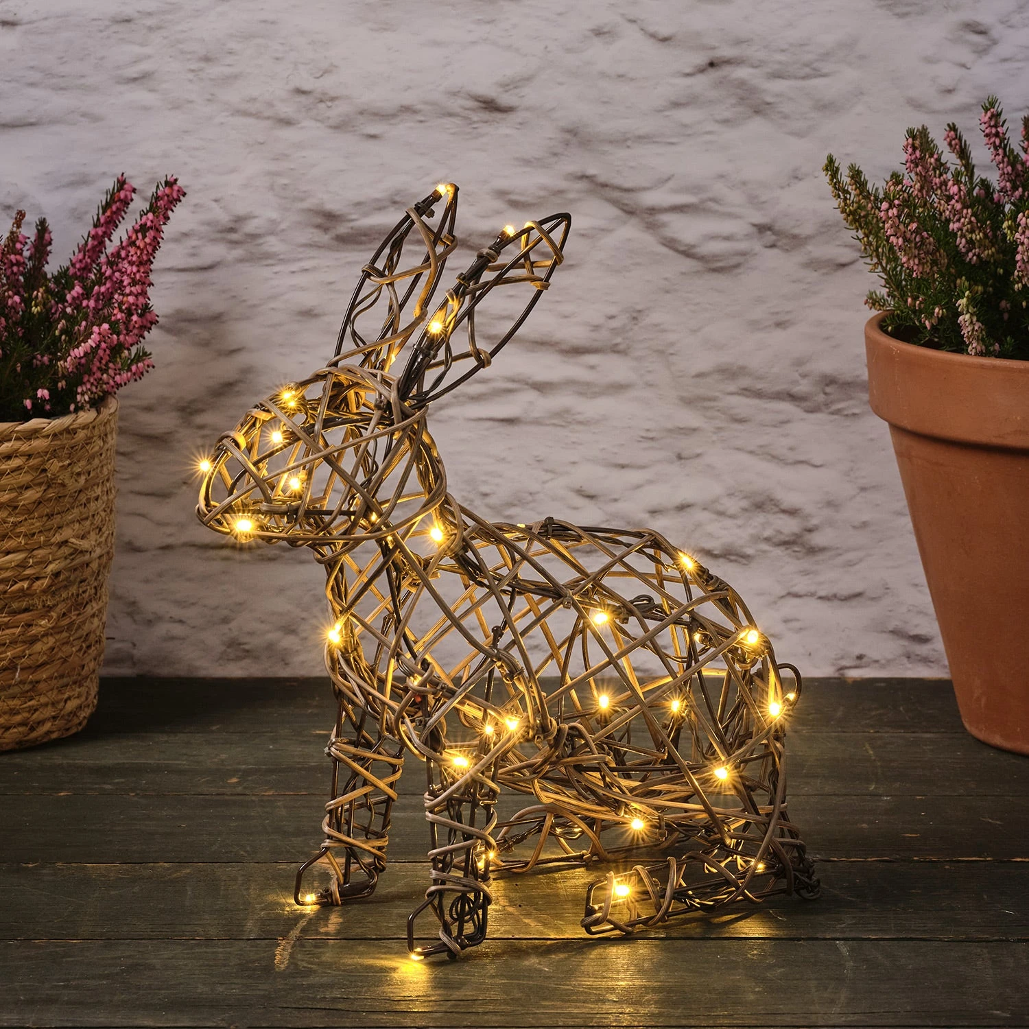 Lapin Lumineux En Rotin De 33 Cm, à Piles 1 Lapin Lumineux En Rotin De 33 Cm, à Piles