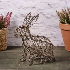 Lapin Lumineux En Rotin De 33 Cm, à Piles 15 Lapin Lumineux En Rotin De 33 Cm, à Piles -Éclairage Domestique XX25001 lapin lumineux en rotin de 33 cm a piles 8