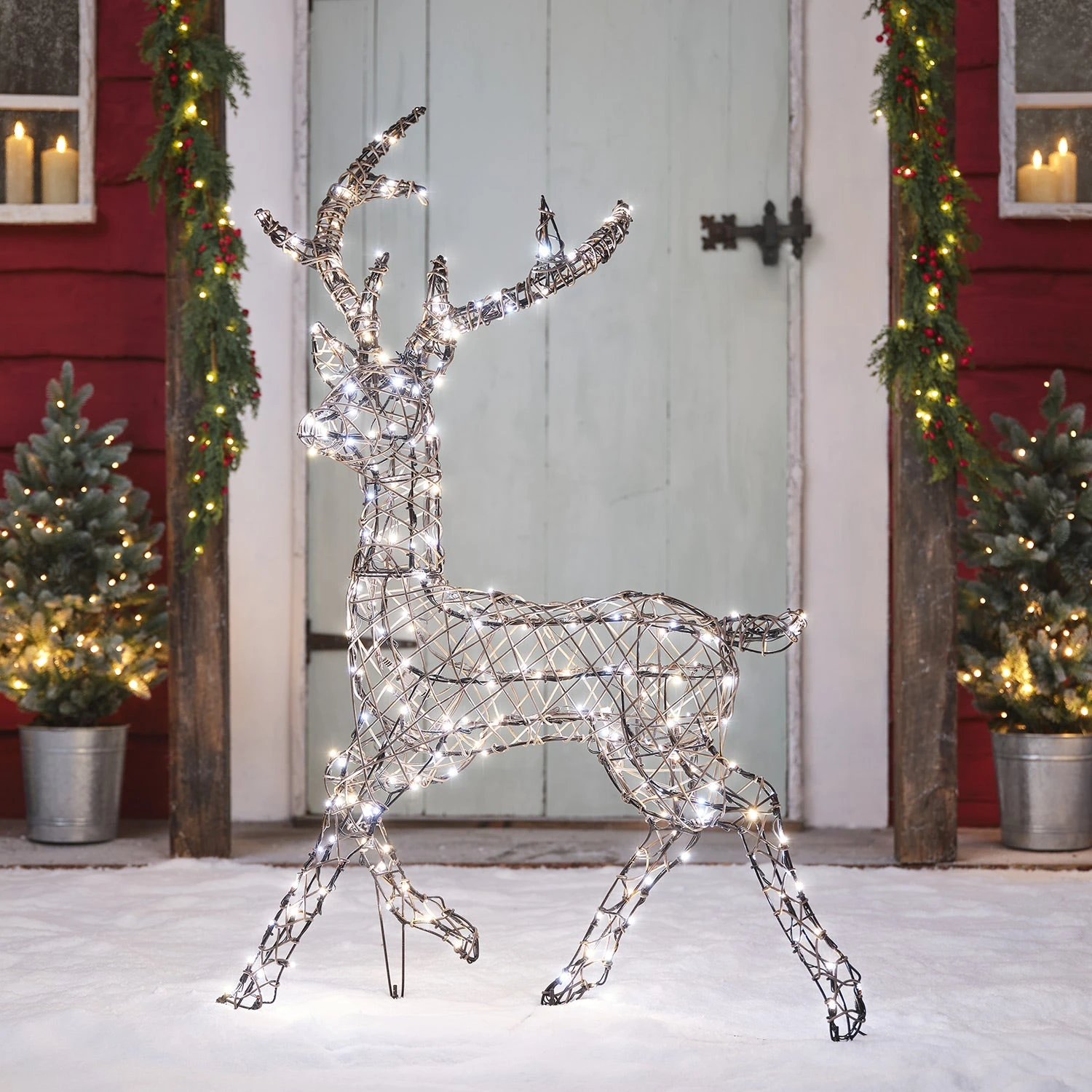 Cerf De Noël Solaire à LED Bicolore Studley En Rotin 1,15 M 10 Cerf De Noël Solaire à LED Bicolore Studley En Rotin 1,15 M – Image 10