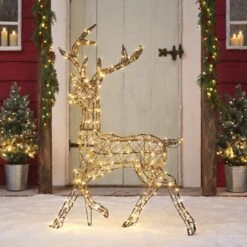 Cerf De Noël Solaire à LED Bicolore Studley En Rotin 1,15 M 20 Cerf De Noël Solaire à LED Bicolore Studley En Rotin 1,15 M -Éclairage Domestique XX25005 cerf lumineux studley a led bicolore de 1 15 m 7