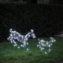 Famille Mini De Rennes Lumineux Sautants Harlow à LED Bicolore -Éclairage Domestique XX25009 mini duo biche et faon lumineux harlow 8
