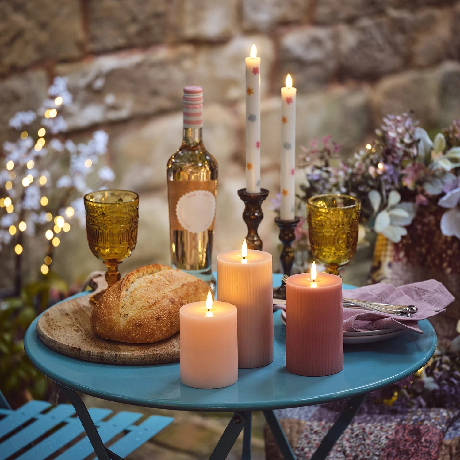 3 Bougies Piliers TruGlow® Rose Pâle à LED 3 3 Bougies Piliers TruGlow® Rose Pâle à LED – Image 3