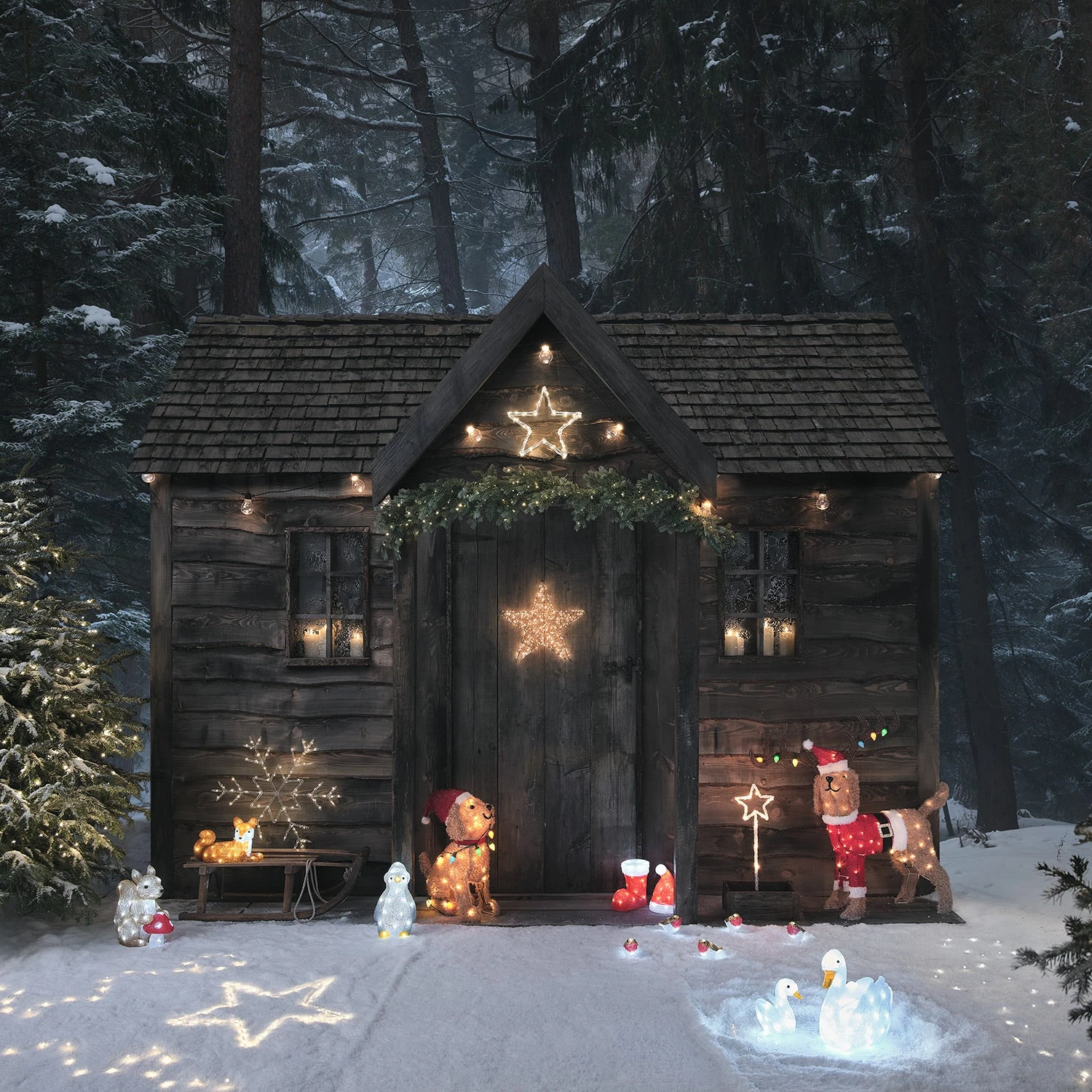 Chiot Lumineux Avec Guirlande Multicolore 3 Chiot Lumineux Avec Guirlande Multicolore – Image 3