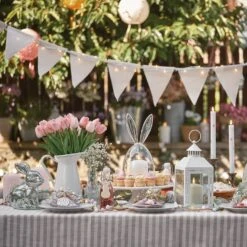 Cloche En Verre Avec Oreilles De Lapin, Décoration De Pâques -Éclairage Domestique deco table de paques