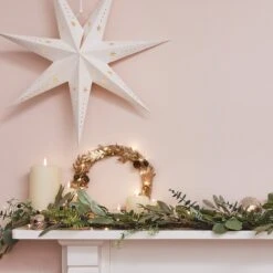 3 Étoiles De Noël En Papier à Micro LED -Éclairage Domestique etoiles lumineuses en papier avec couronne et guirlande de noel 81111bd4 515d 4cf2 b3ea 0a88bfc27127