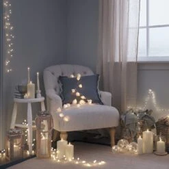 Guirlande Lumineuse Avec 30 Roses à LED Blanc Chaud -Éclairage Domestique guirlande lumineuse avec 30 roses a led blanc chaud en deco salle de sejour